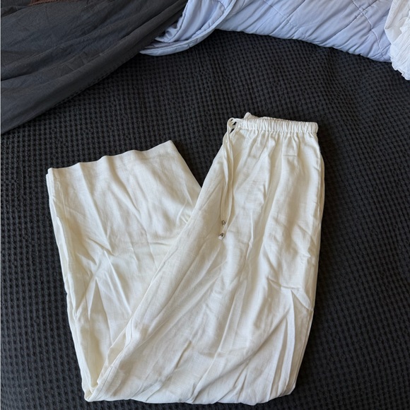 Pants - White linen with pants double lined